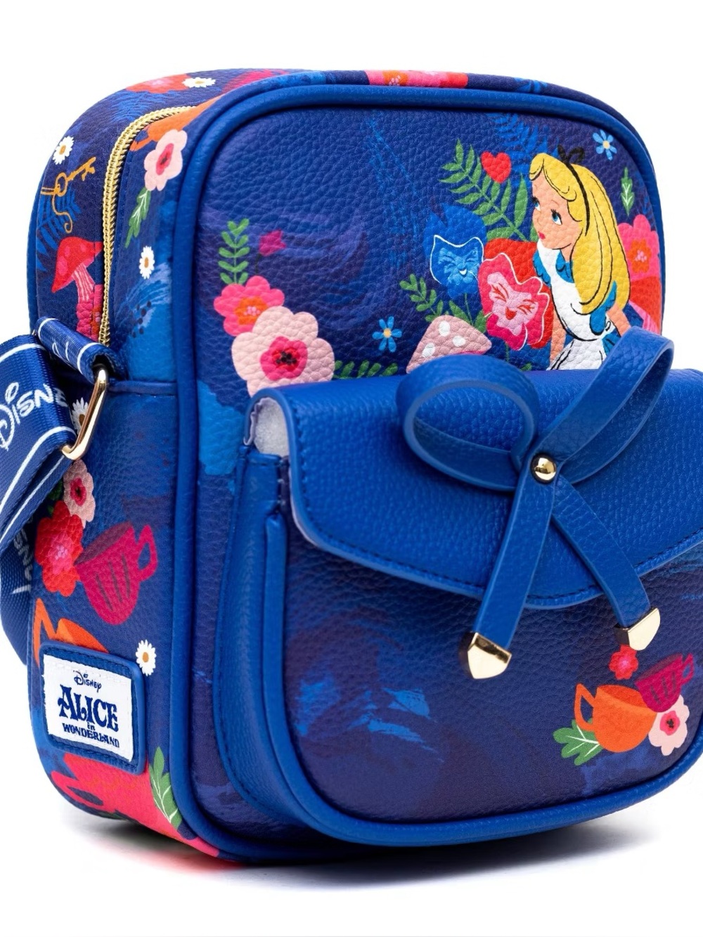 WondaPop Disney Alice in Wonderland Luxe 8" Crossbody Bag Blue NWT